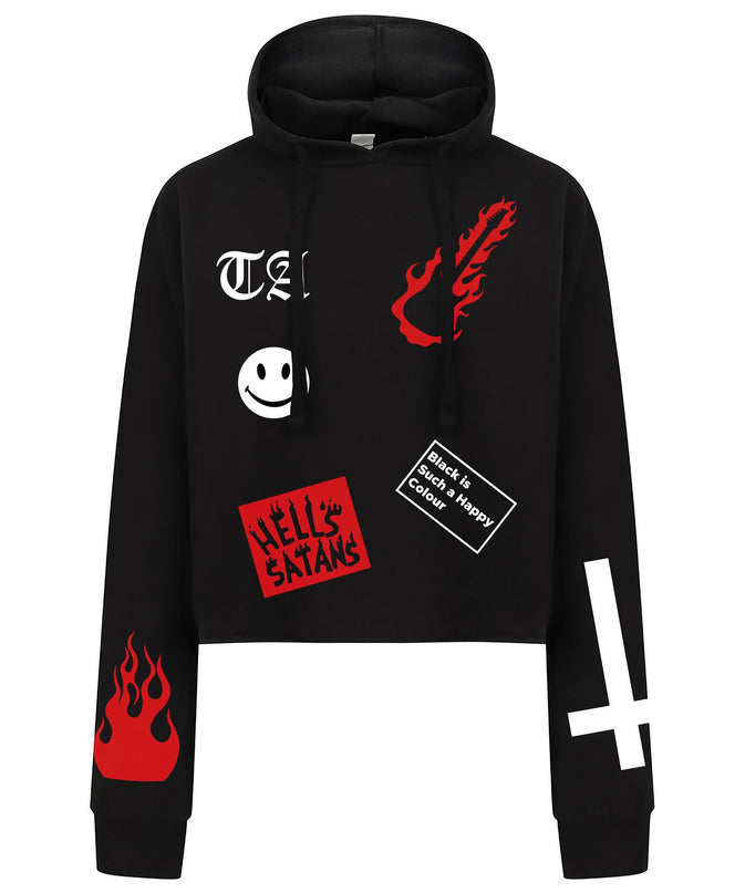 Twisted Apparel Flame Mashup Cropped Hoody