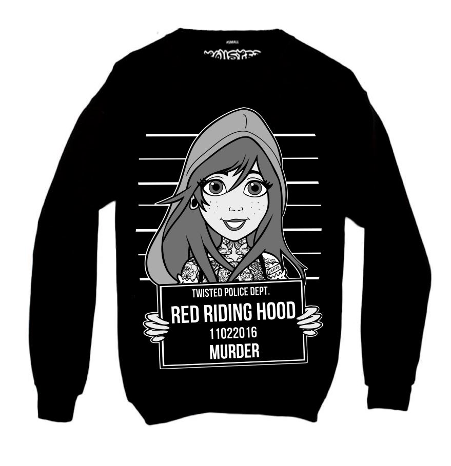 Twisted Apparel Red Riding Hood Mugshot Sweatshirt