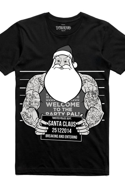 Twisted Apparel Santa Claus Mugshot T-Shirt