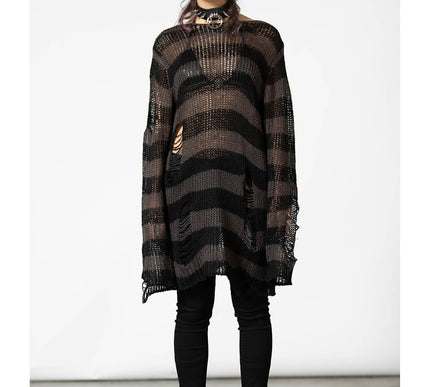 Killstar Ash Distress Knit Sweater