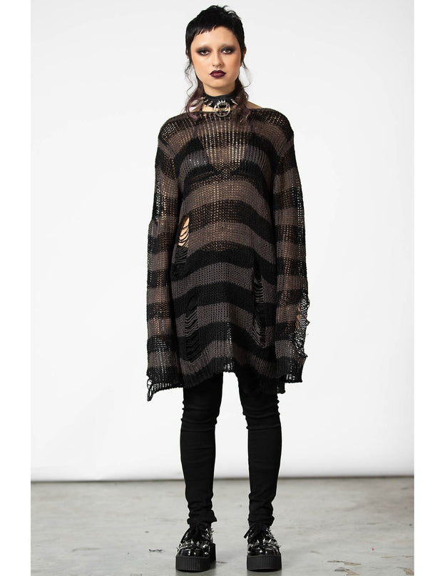 Killstar Ash Distress Knit Sweater