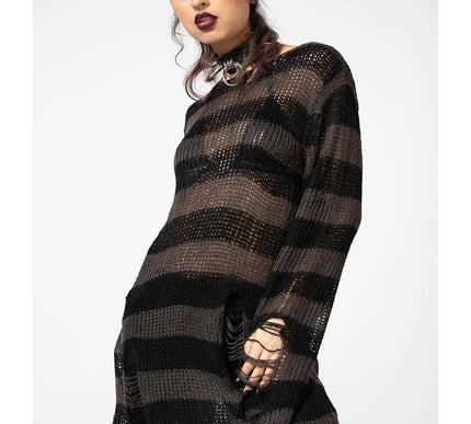 Killstar Ash Distress Knit Sweater
