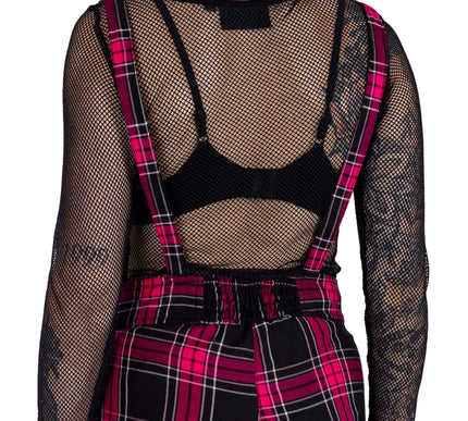 Chemical Black Asha Dungarees | Pink Check