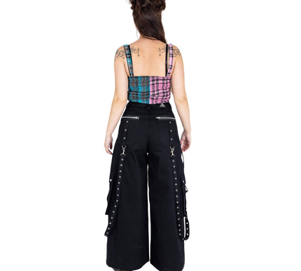 Chemical Black Azaria Top / Pink Blue Check