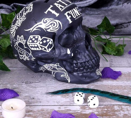 Traditional, Tribal Tattoo Fund Skull | Black