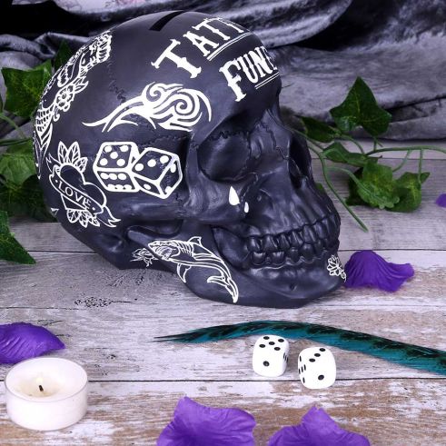 Traditional, Tribal Tattoo Fund Skull | Black