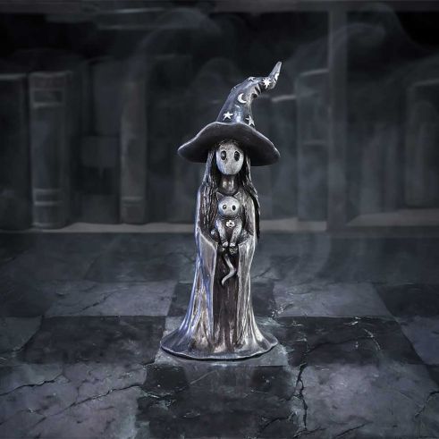 Little Souls Glimmer Witch with Cat Figurine 12.3cm