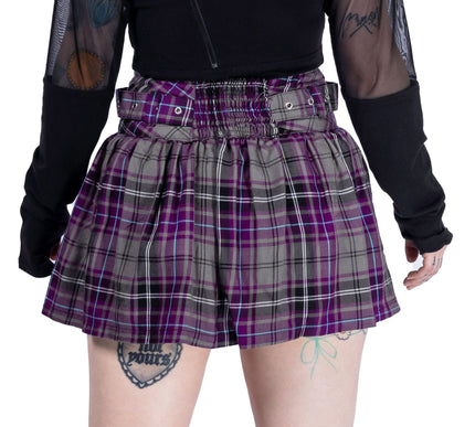 Chemical Black Belatine Skirt | Purple / Grey Check
