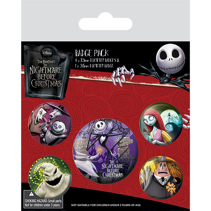 The Nightmare Before Christmas Character Button Badge Pack