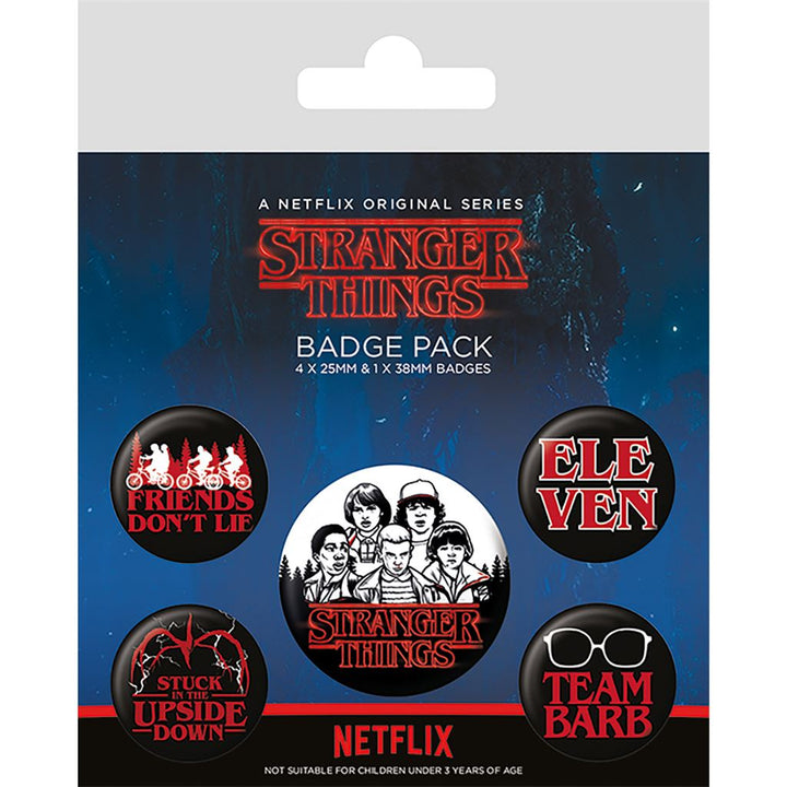 Stranger Things Characters Button Badge