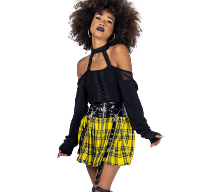 Heartless Calamity Skirt | Yellow Check