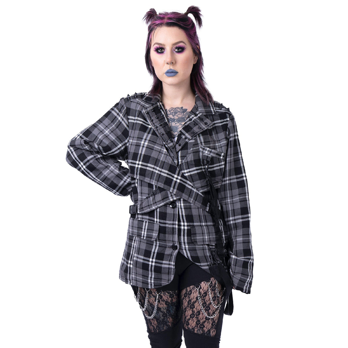 Chemical Black Cordelia Jacket | Grey Check
