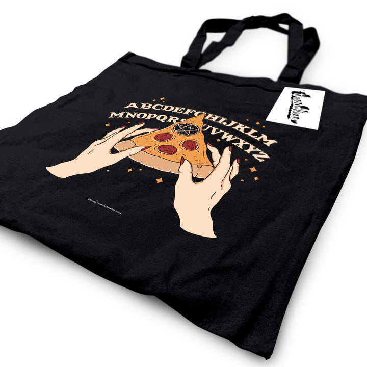 Thiago Correa Ouija Pizza Tote Bag | Black