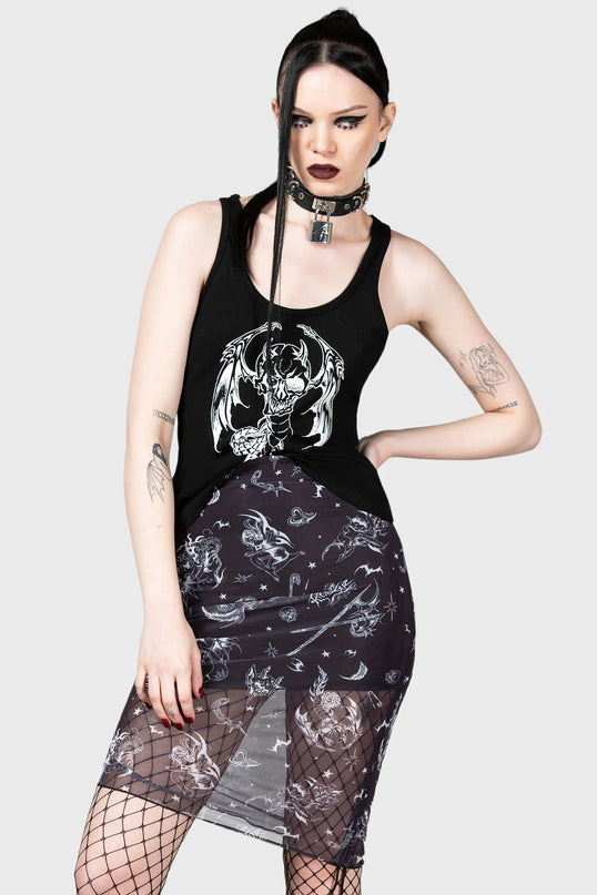 Killstar Dazed Skull Mini Skirt