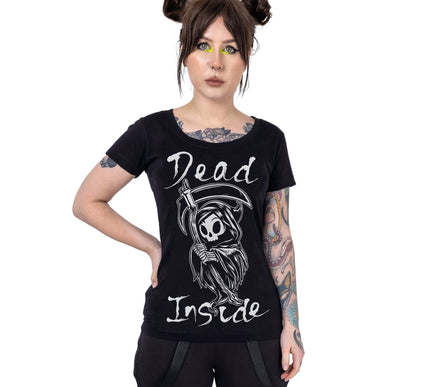 Cupcake Cult Dead inside Reaper T-hirt | Black