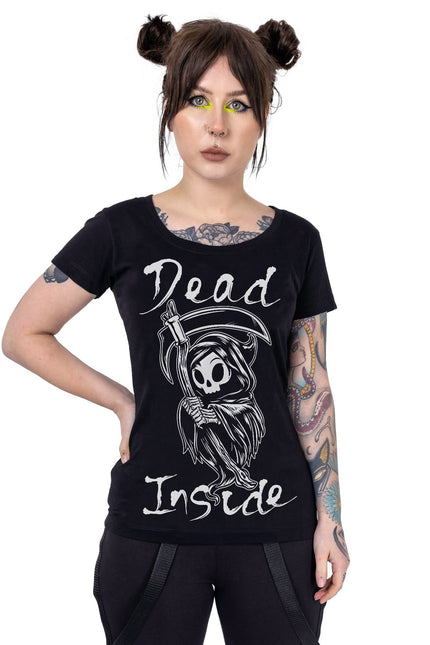 Cupcake Cult Dead inside Reaper T-hirt | Black