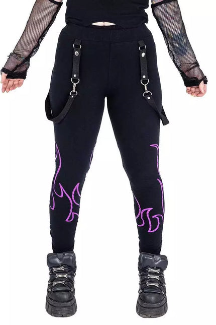 Heartless depths Of Hell Leggings | Black / Purple
