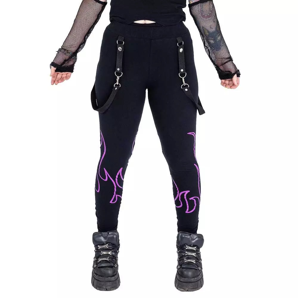 Heartless depths Of Hell Leggings | Black / Purple
