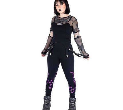 Heartless depths Of Hell Leggings | Black / Purple