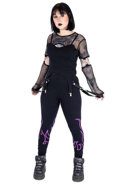 Heartless depths Of Hell Leggings | Black / Purple