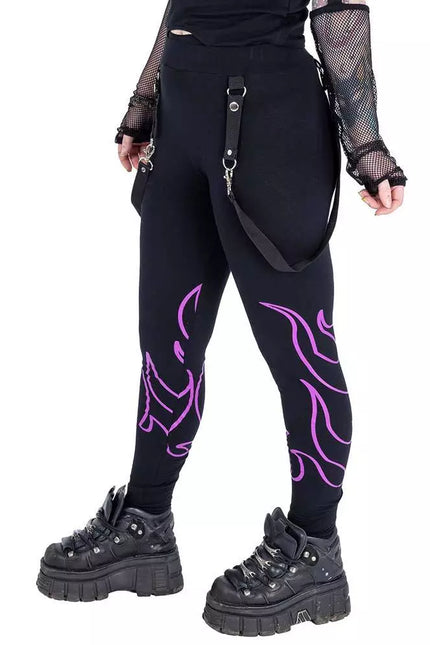 Heartless depths Of Hell Leggings | Black / Purple