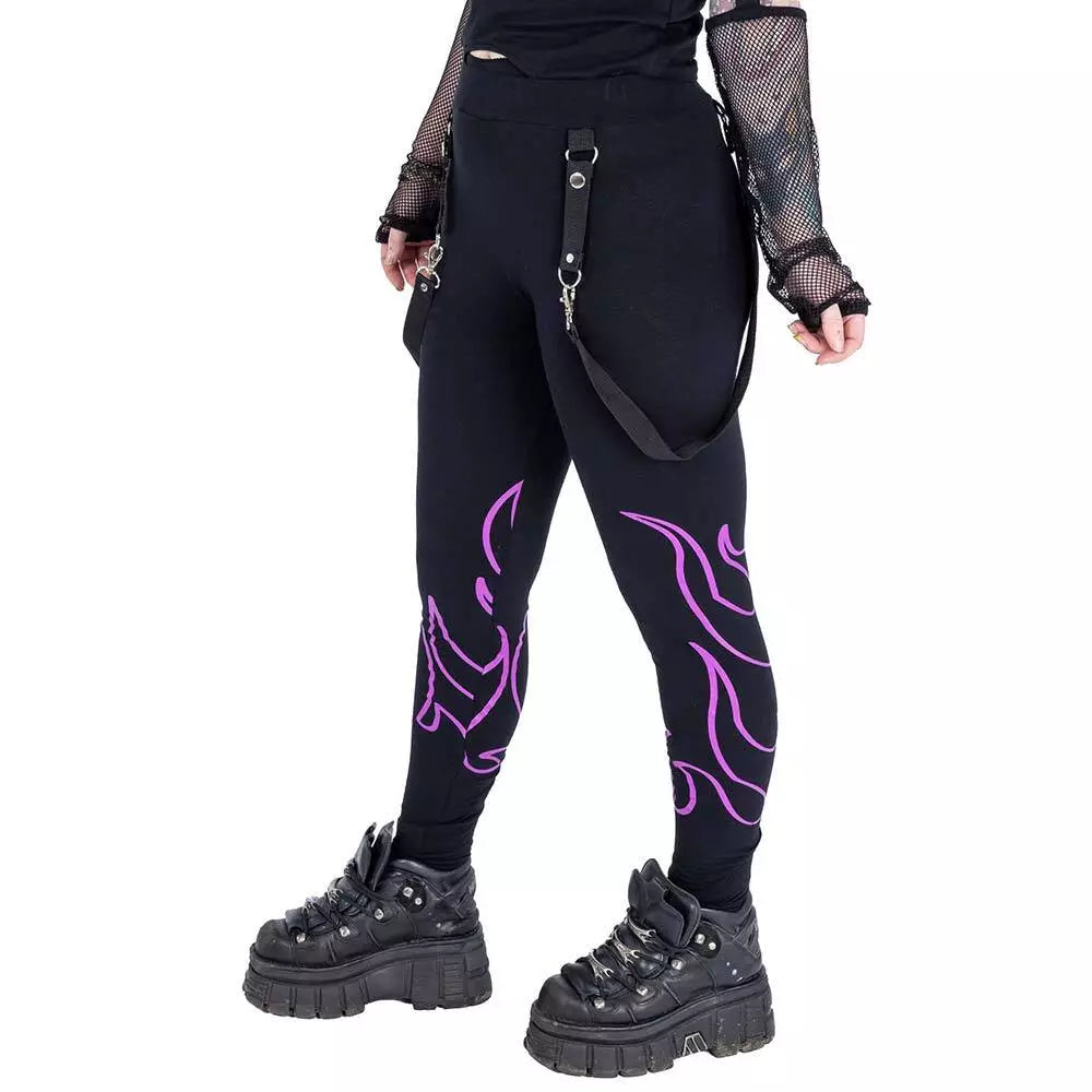 Heartless depths Of Hell Leggings | Black / Purple
