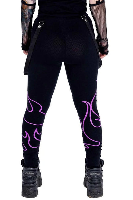 Heartless depths Of Hell Leggings | Black / Purple