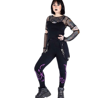 Heartless depths Of Hell Leggings | Black / Purple