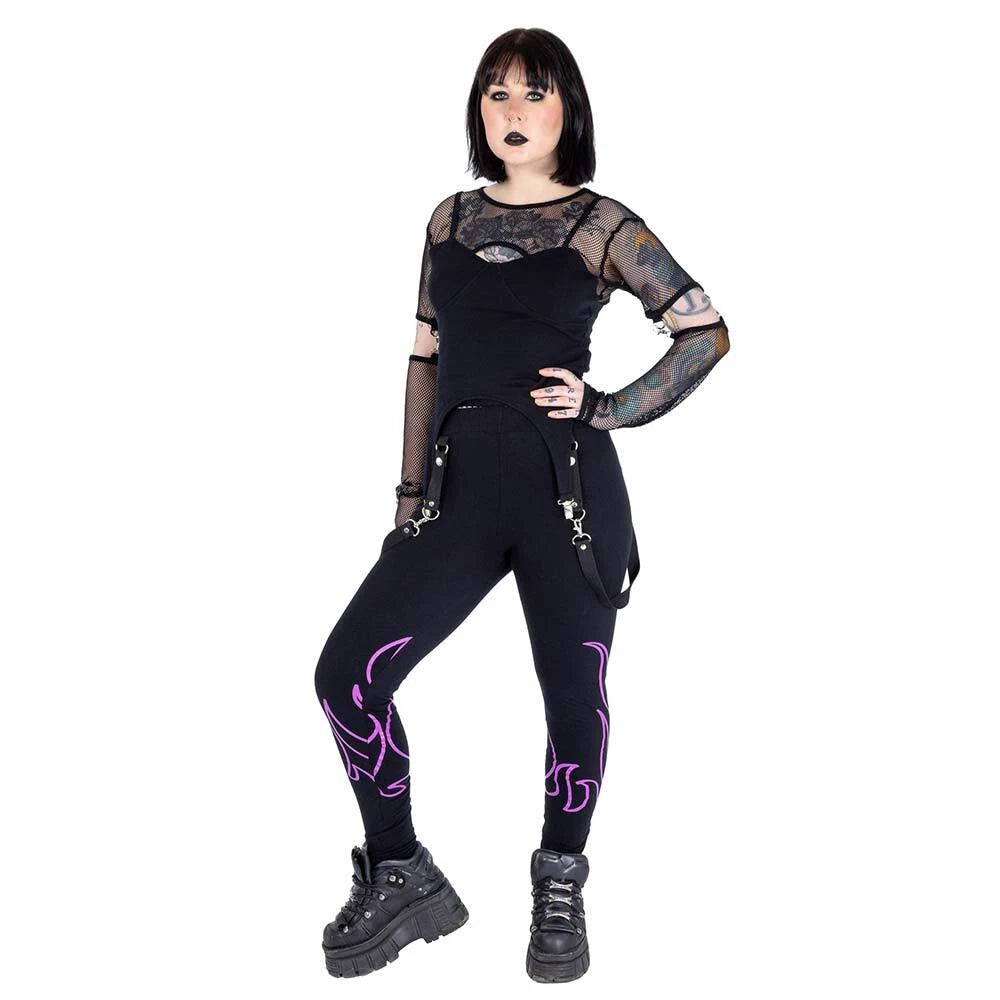 Heartless depths Of Hell Leggings | Black / Purple