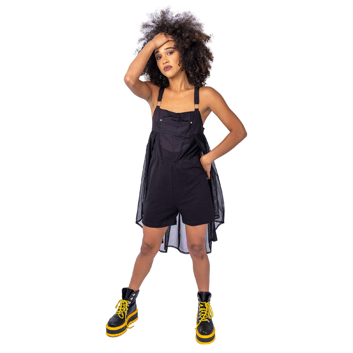 Chemical Black Dysania Playsuit | Black