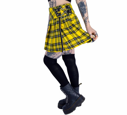 Heartless Effemy Skirt | Yellow Check