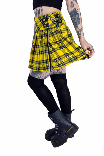 Heartless Effemy Skirt | Yellow Check