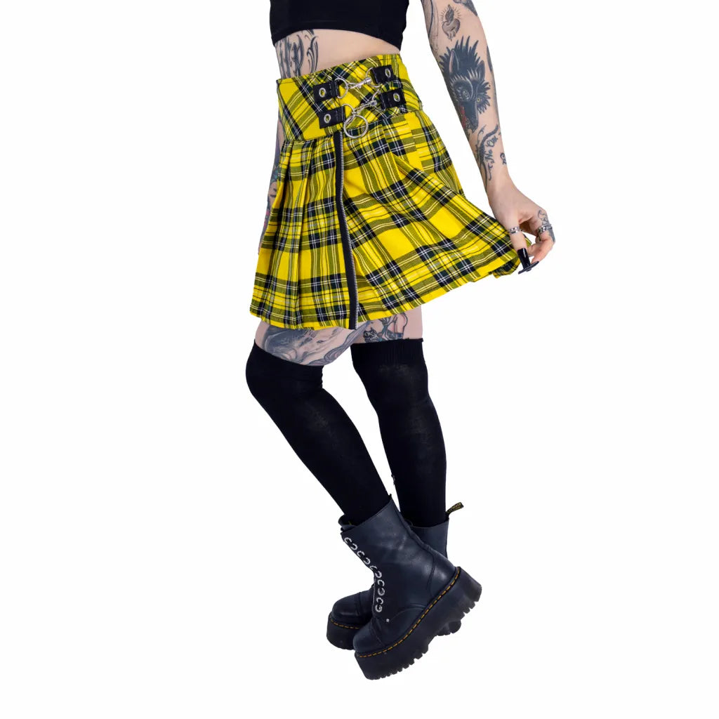 Heartless Effemy Skirt | Yellow Check