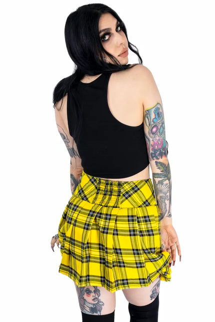 Heartless Effemy Skirt | Yellow Check