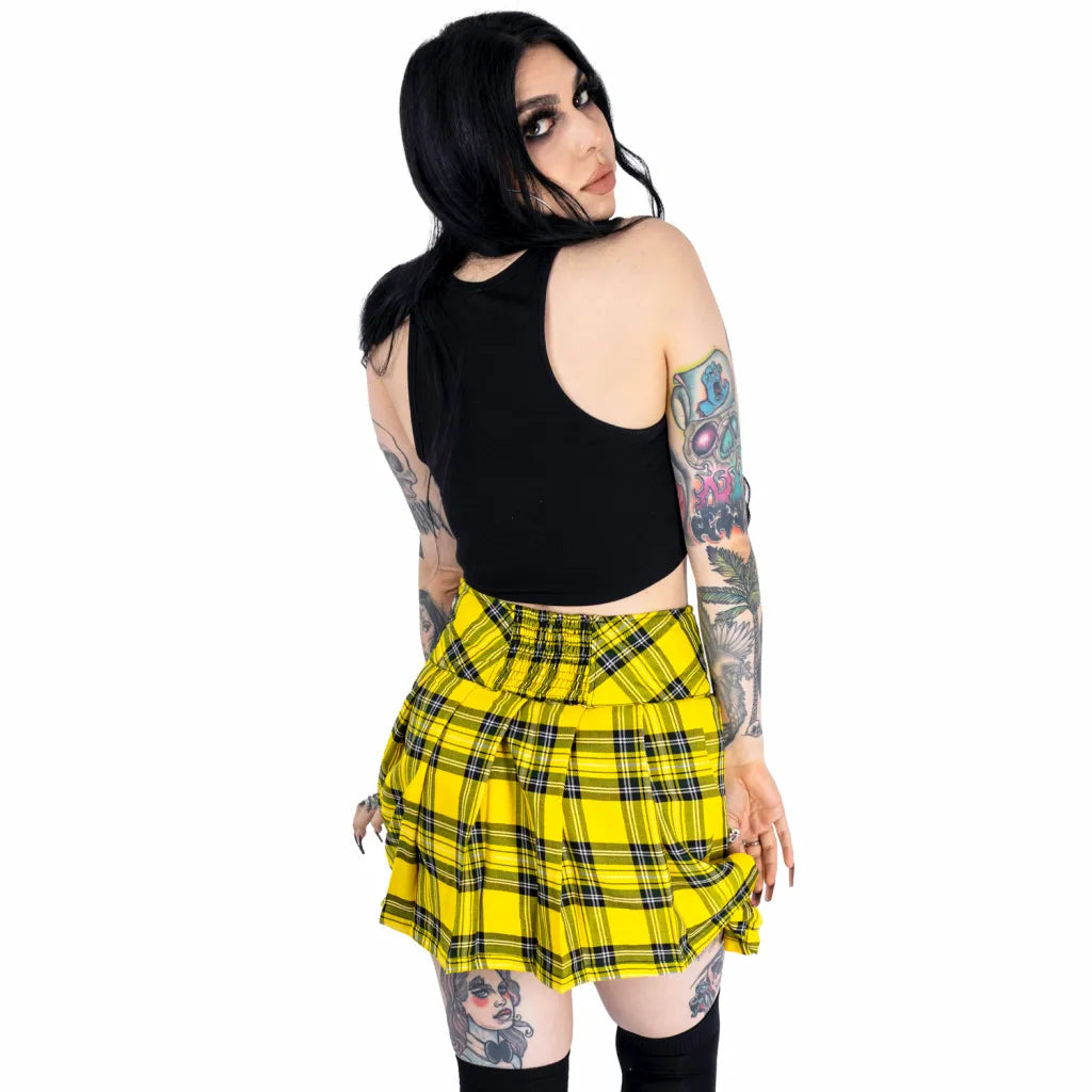 Heartless Effemy Skirt | Yellow Check