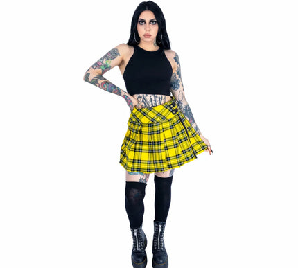 Heartless Effemy Skirt | Yellow Check
