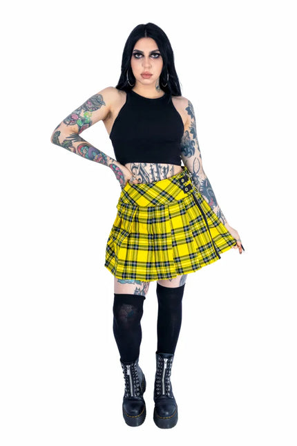 Heartless Effemy Skirt | Yellow Check