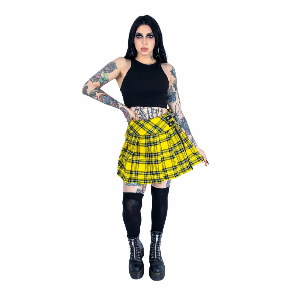 Heartless Effemy Skirt | Yellow Check