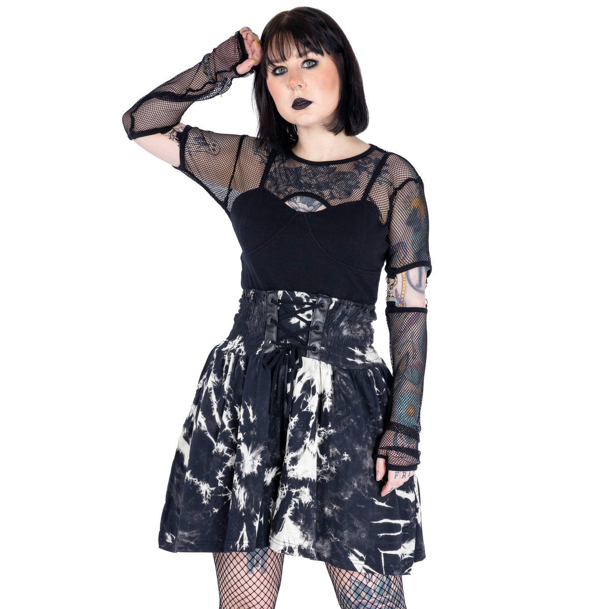 Vixxsin Etain Shorts | Black / White Tie Dye