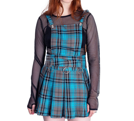Heartless Faye Pinafore Dress | Turquoise Check