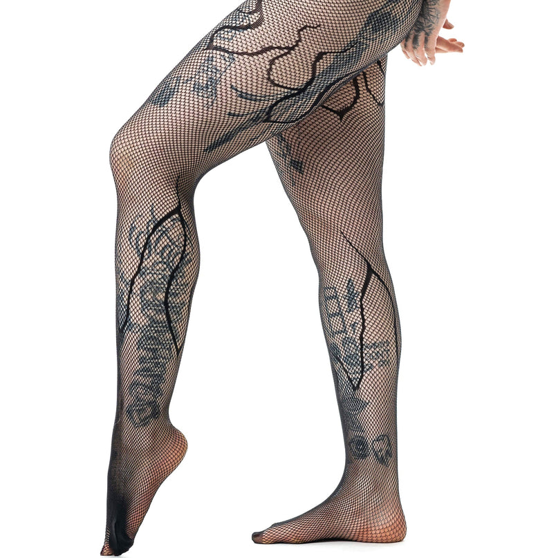 Poizen Industries Hellfire Fishnet Tights