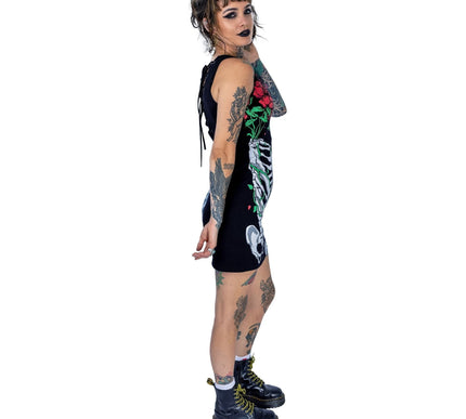 Vixxsin Garden Skull Dress | Grey Tie Dye