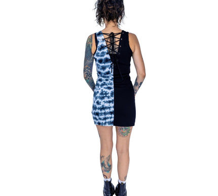 Vixxsin Garden Skull Dress | Grey Tie Dye