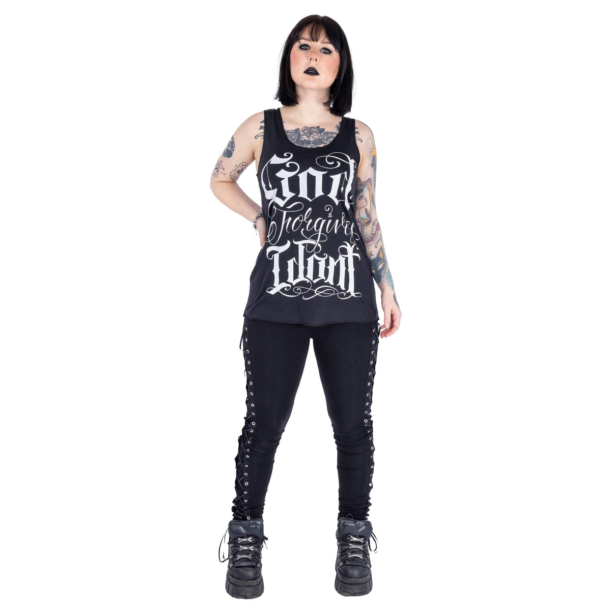 Vixxsin God Forgives Vest Top | Black