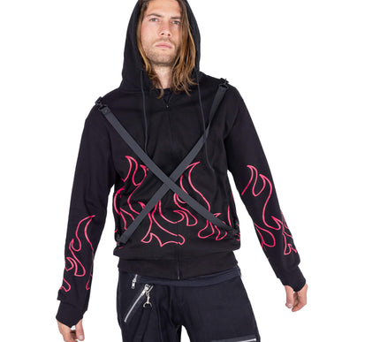 Heartless Hellfire Zip Hood | Black/ Red