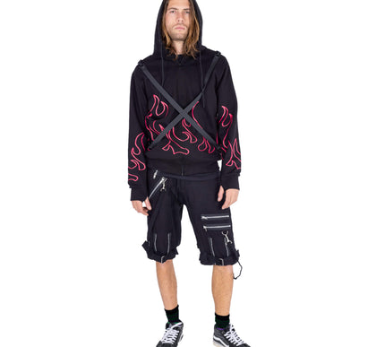 Heartless Hellfire Zip Hood | Black/ Red