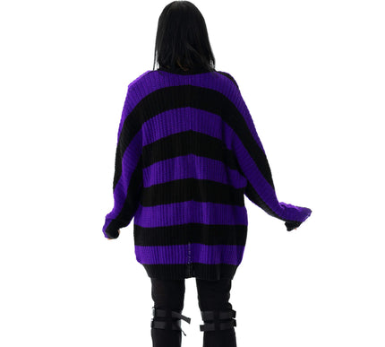 Heartless In A Daze Cardigan | Purple / Black