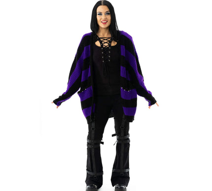 Heartless In A Daze Cardigan | Purple / Black