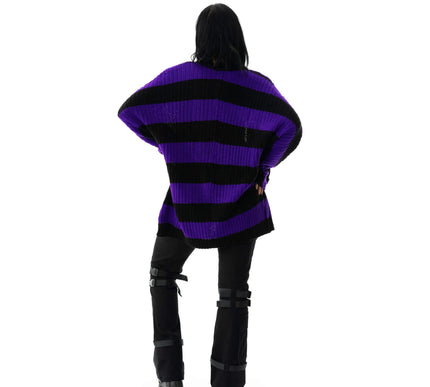 Heartless In A Daze Cardigan | Purple / Black