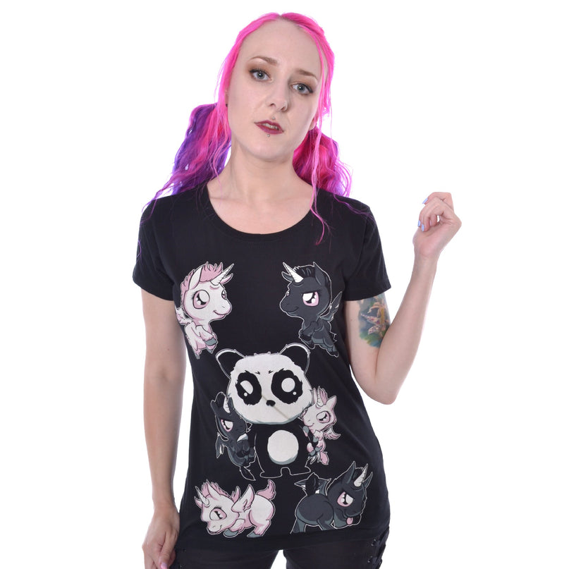 Killer Panda Killer Unicorns T-Shirt | Black